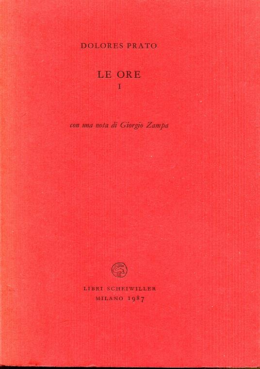 1: Le ore, con una nota di Giorgio Zampa - copertina