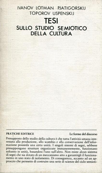 Tesi sullo studio semiotico della cultura - copertina