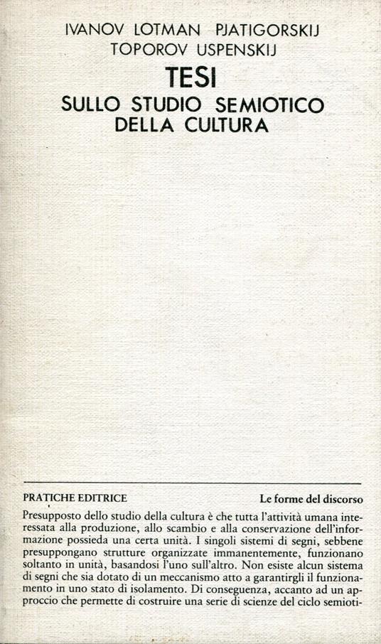 Tesi sullo studio semiotico della cultura - copertina