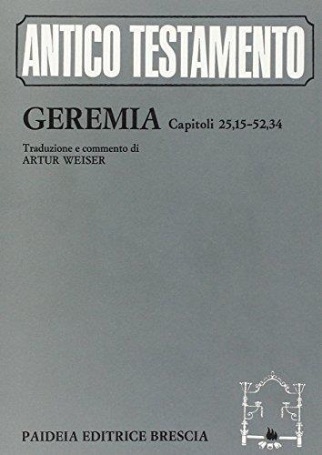 Geremia. Capitoli 25, 15-52, 34 - copertina