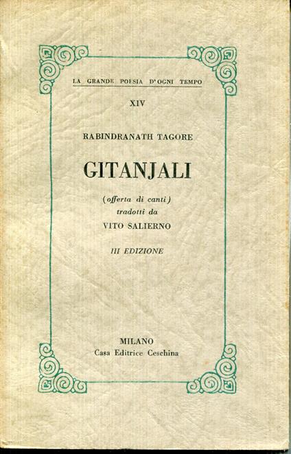 Gitanjali : offerta di canti, tradotti da Vito Salierno - copertina