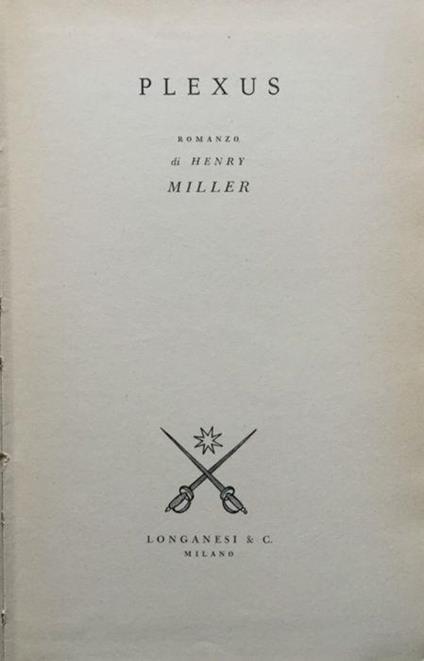 Plexus - Henry Miller - copertina