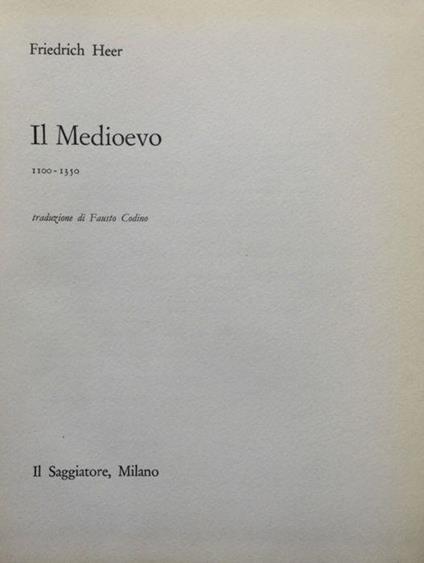 Il medioevo. 1100-1350 - Friedrich Heer - copertina