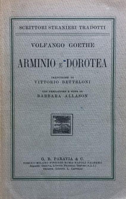 Arminio e Dorotea - Johann Wolfgang Goethe - copertina