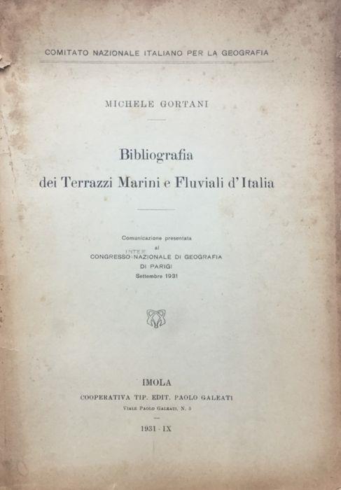 Bibliografia dei terrazzi Marini e fluviali d'Italia - Michele Gortani - copertina