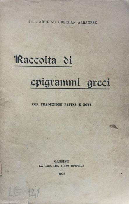 Raccolta di epigrammi greci - copertina