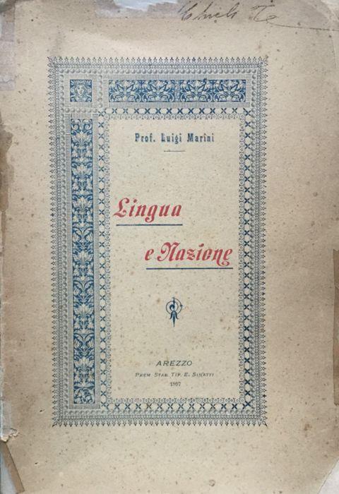 Lingua e Nazione - Luigi Marini - copertina