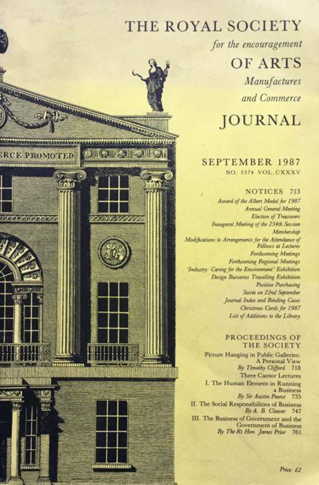 Journal. The Royal Society for the encouragement of arts manufactures and commerce - copertina