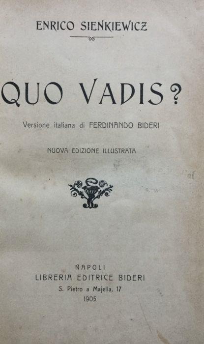 Quo Vadis? - Henryk Sienkiewicz - copertina