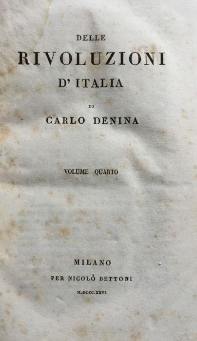 Delle rivoluzioni d'Italia - Carlo Denina - copertina