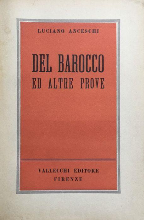 Del Barocco ed altre prove - Luciano Anceschi - copertina