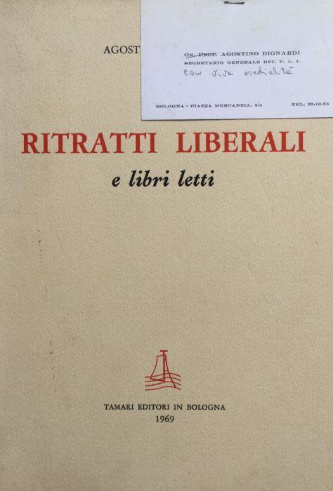 Ritratti liberali e libri letti - Agostino Bignardi - copertina