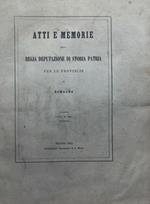 Atti e memorie della Regia Deputazione di Storia Patria per le Provincie di Romagna. 1863 anno 2