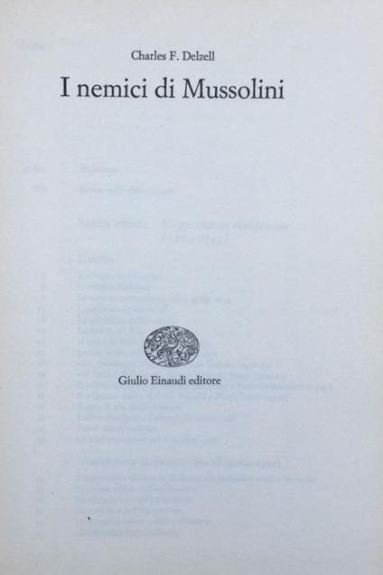 I nemici di Mussolini - Charles F. Delzell - copertina