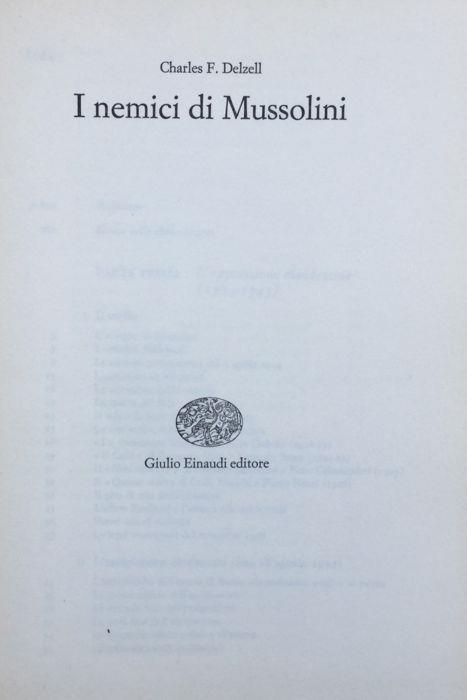 I nemici di Mussolini - Charles F. Delzell - copertina