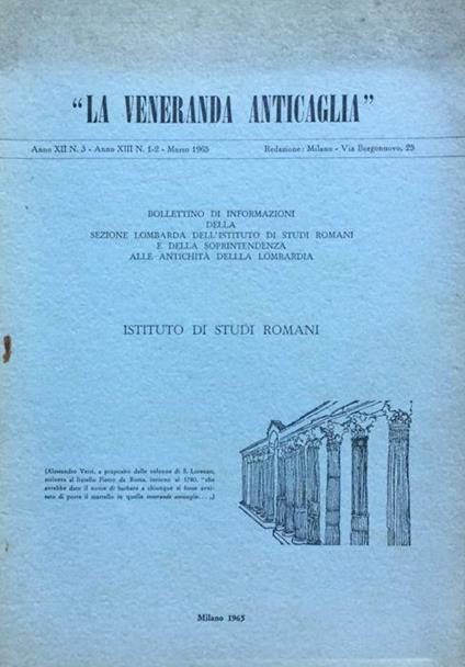 La veneranda anticaglia. 1965 - copertina