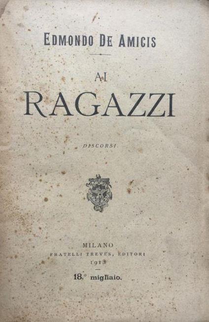 Ai ragazzi - Edmondo De Amicis - copertina