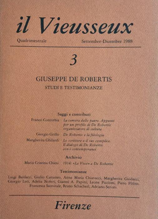 Il Vieusseux n. 3 settembre - dicembre 1988 - copertina