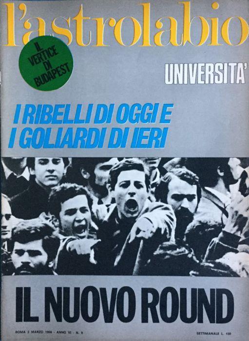 L' Astrolabio settimanale 3 marzo 1968. Vertice Budapest. rivolta studentesca - copertina