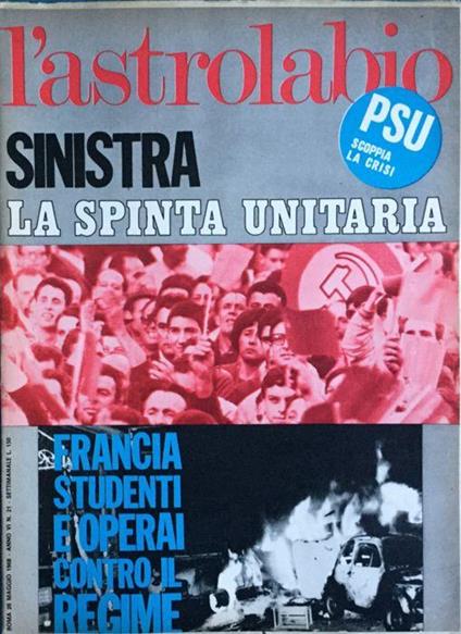 L' Astrolabio settimanale 26 maggio 1968. Sinistra la spinta unitaria - copertina