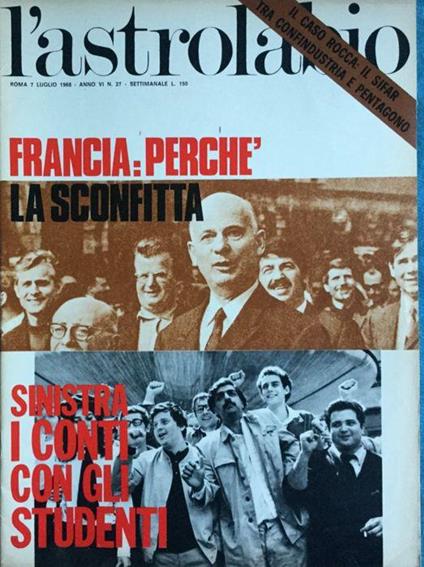 L' Astrolabio settimanale 7 luglio 1968. Rivolta studentesca - copertina