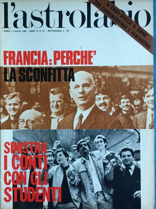 L' Astrolabio settimanale 7 luglio 1968. Rivolta studentesca - copertina