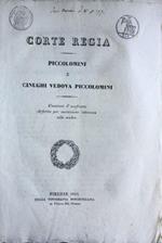 Corte Regia (Firenze) Causa Piccolomini e Cinughi vedova Piccolomini 1845