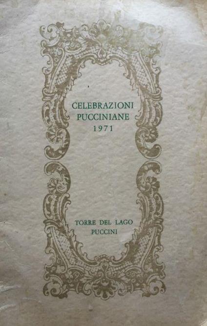 Celebrazioni Pucciniane 1971 - copertina