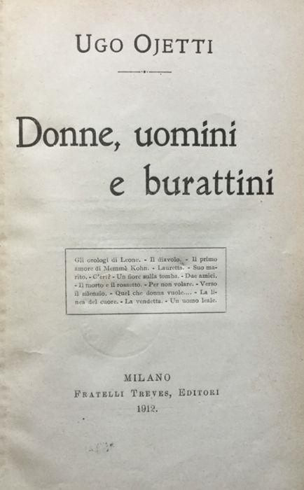 Donne, uomini e burattini - Ugo Ojetti - copertina