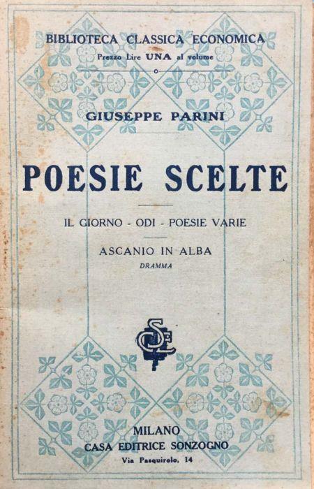 Poesie scelte. Il giorno - Odi - Poesie varie - Ascanio in Alba (dramma) - Giuseppe Parini - copertina
