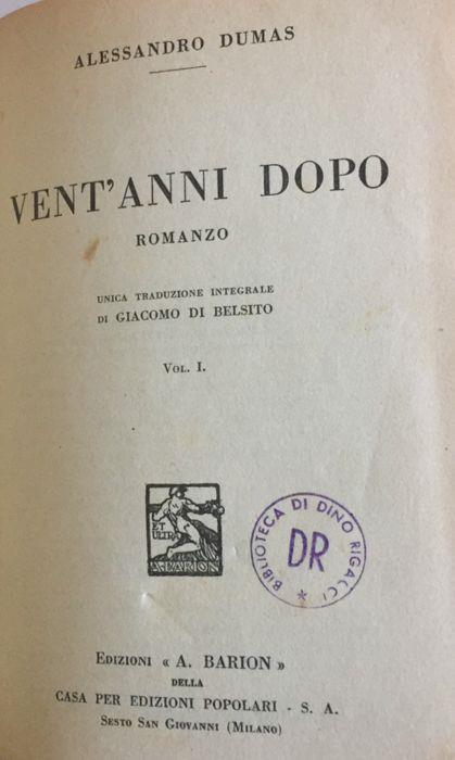 Vent'anni dopo [2 voll.] - Alexandre Dumas - copertina