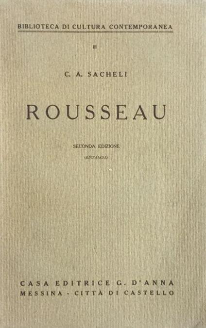 Rousseau - C. A. Sacheli - copertina