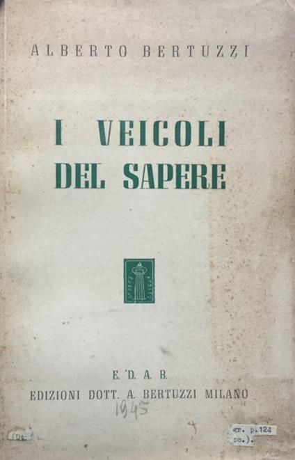 I veicoli del sapere - Alberto Bertuzzi - copertina