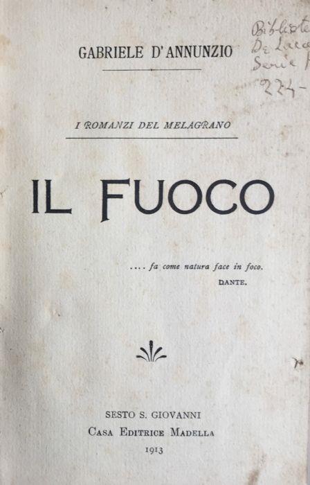 Il fuoco - Gabriele D'Annunzio - copertina