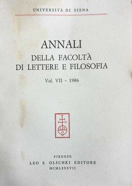 Annali della facolt - copertina
