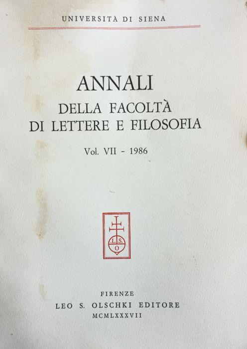 Annali della facolt - copertina
