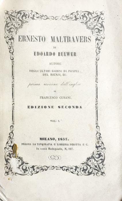 Ernesto Maltravers. Vol. I - copertina