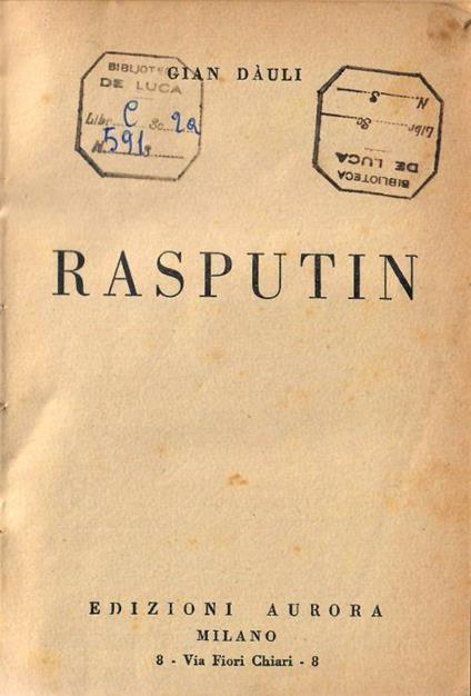 Rasputin - Gian Dàuli - copertina