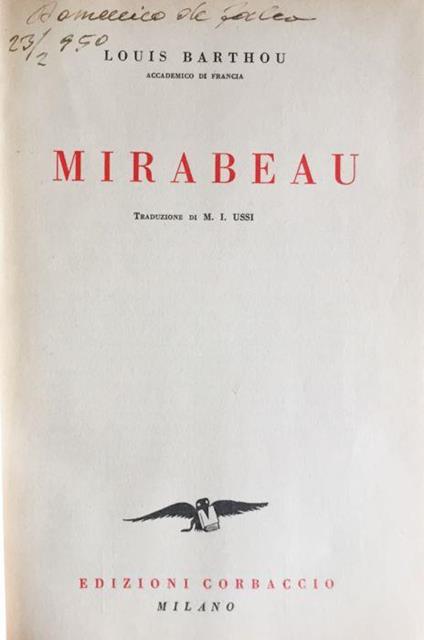 Mirabeau - Louis Barthou - copertina