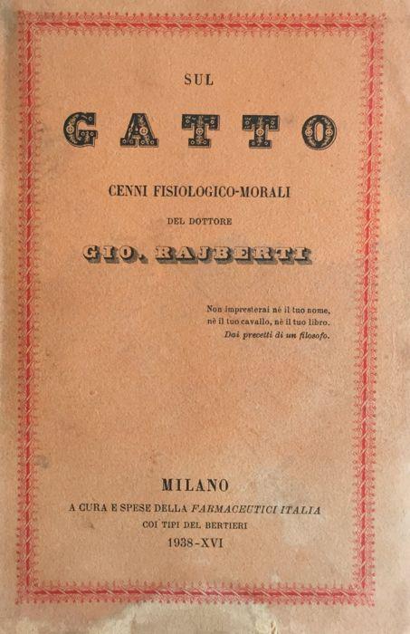 Sul gatto. Cenni fisiologico - Giovanni Rajberti - copertina