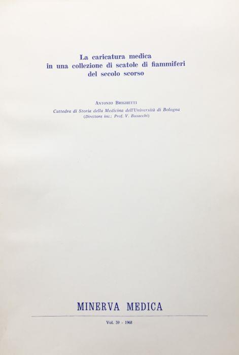 La caricatura medica in una collezione di scatole di fiammiferi del secolo scorso - Antonio Brighetti - copertina