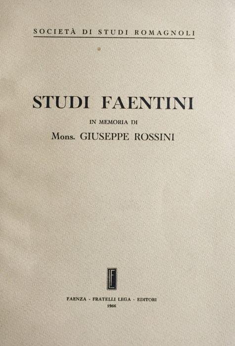 Studi faentini in memoria di mons. Giuseppe Rossini - copertina
