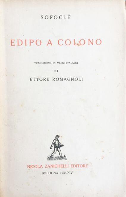 Edipo a Colono - Sofocle - copertina