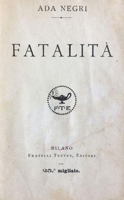 Fatalit - Ada Negri - copertina
