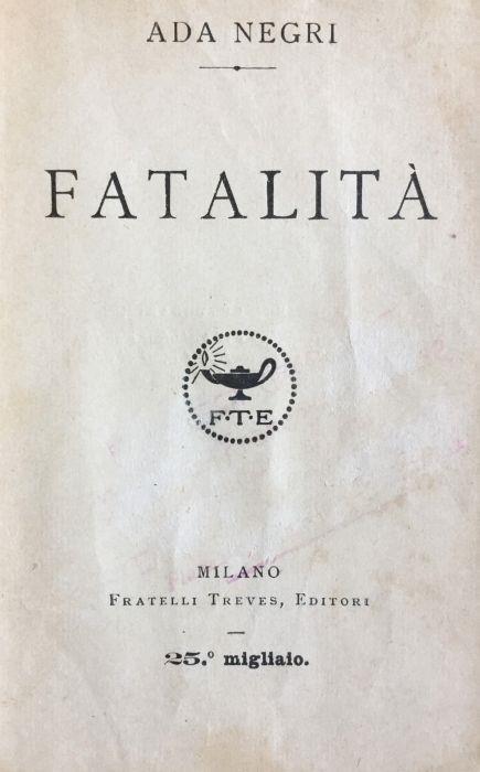 Fatalit - Ada Negri - copertina