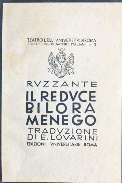 Il reduce Bilora Menego - Ruzante - copertina