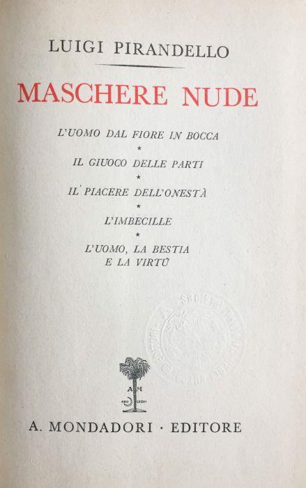Maschere nude - Luigi Pirandello - copertina