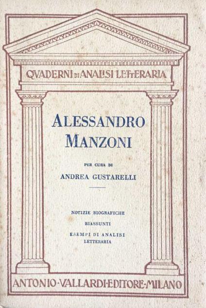 Alessandro Manzoni - Andrea Gustarelli - copertina
