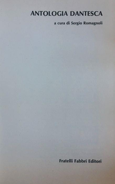Antologia Dantesca - Sergio Romagnoli - copertina