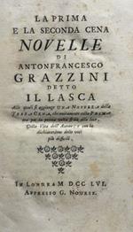 La Prima e la Seconda cena. Novelle di Antonfrancesco Grazzini detto il Lasca